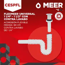 CESPOL FLEXIBLE P/ LAVABO C/ CABEZA CROMADA 1/1/4 MEER (CNX) CESPFL 89021