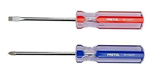 DUO DESARMADORES 1/4X4" MANGO PVC PRETUL (TRUPER) 20210