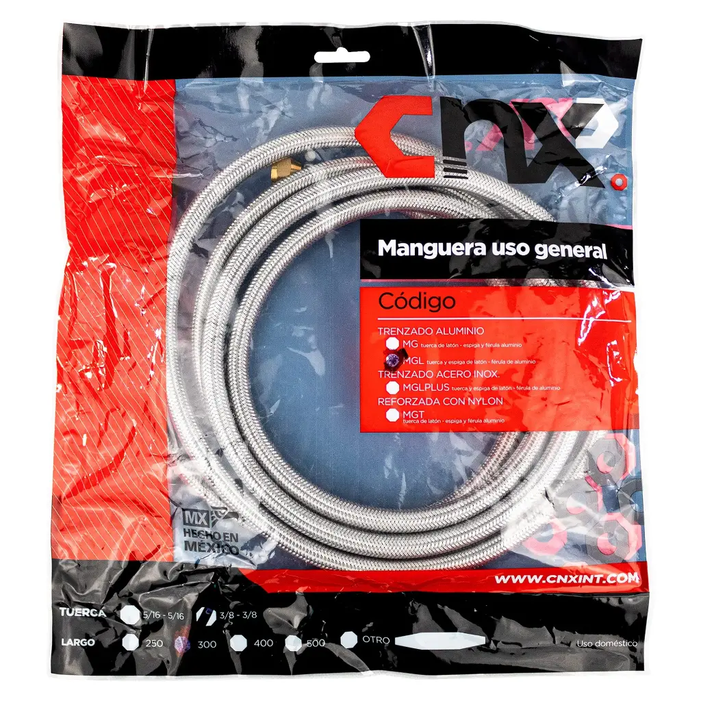 MANGUERA GAS 3/8-0.60 CM CNX MG10X60