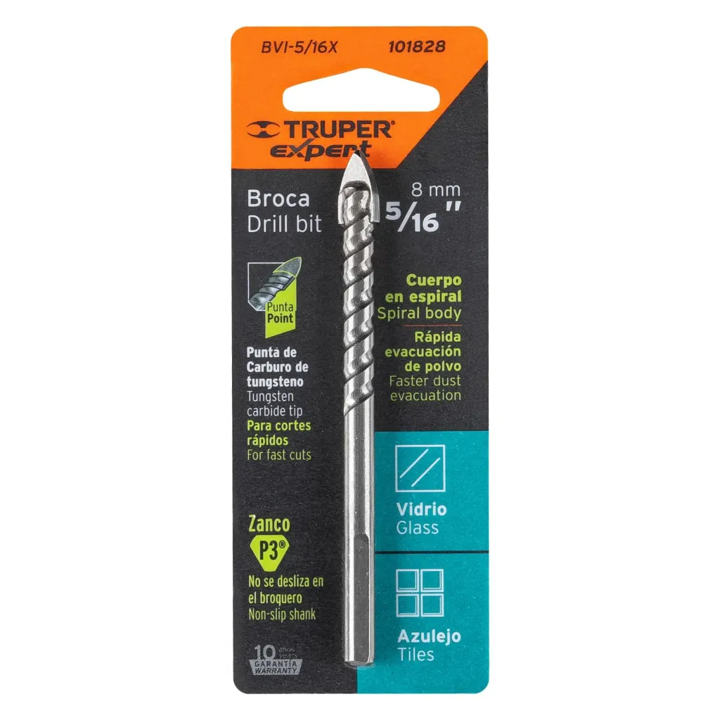 BROCA PARA VIDRIO Y AZULEJO 5/16", TRUPER EXPERT 101828