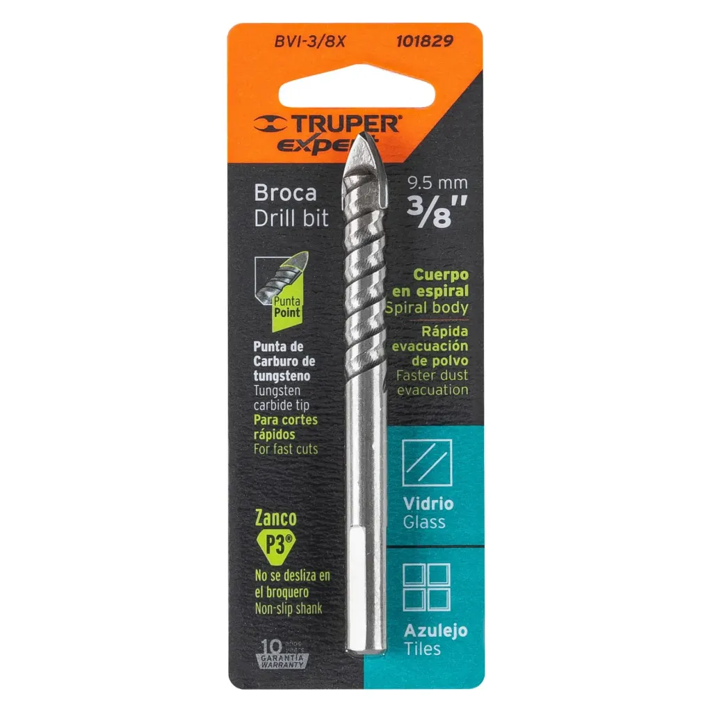 BROCA PARA VIDRIO Y AZULEJO 3/8", TRUPER EXPERT 101829