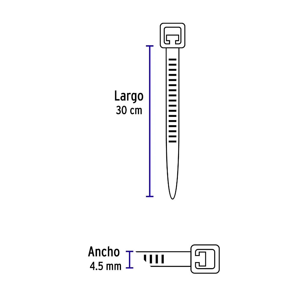CINCHO 4.5MM 30CM NATURAL 50PZ VOLTECK (TRUPER) 44308