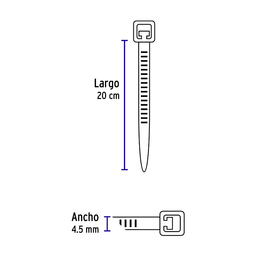 CINCHO 4.5MM 20CM NATURAL 50PZ VOLTECK (TRUPER) 44306