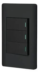 PLACA ARMADA NEGRA 2 INTERRUPTORES 1 DE3 VIAS 1 MOD,LISBOA VOLTECK (TRUPER) 47890