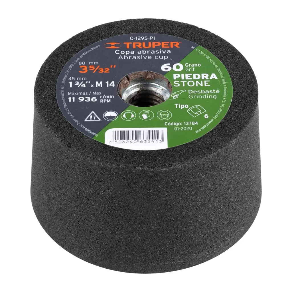 COPA PARA DESBASTE DE PIEDRA 3 5/32 ACABADO MEDIO G60 M14 TRUPER 13784