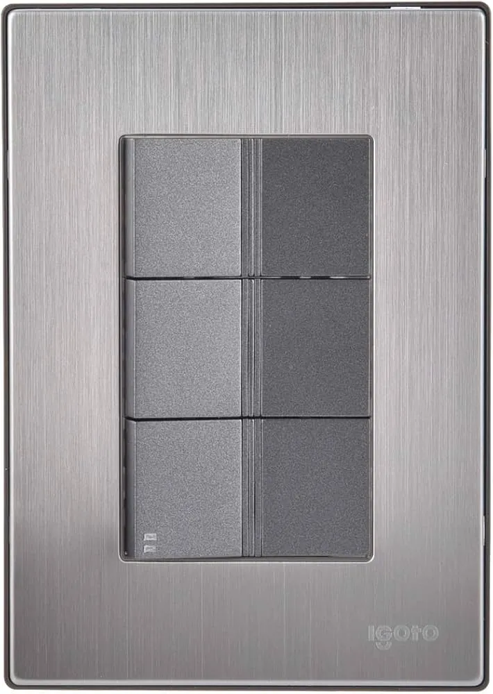 PLACA 2 APAGADORES SENCILLOS,1 ESCALERA, INOX IGOTO, INOX2016