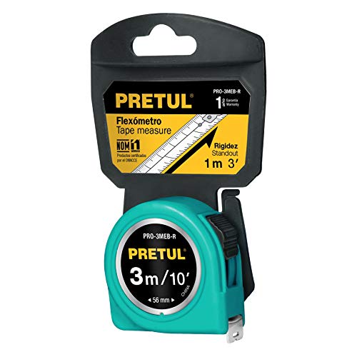 Flexómetro amarillo 3 m cinta 13 mm, en tarjeta Pretul TRUPER 21605