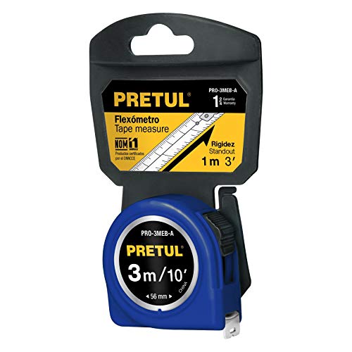 Flexómetro azul 3 m cinta 13 mm, en tarjeta Pretul TRUPER 21609