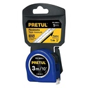 Flexómetro azul 3 m cinta 13 mm, en tarjeta Pretul TRUPER 21609