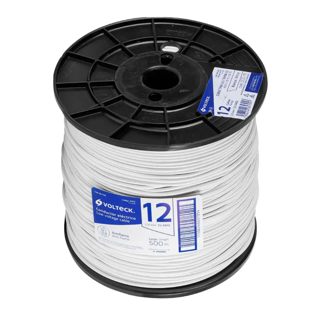 [40113] Cable electrico cal. 12 color blanco METRO 40113
