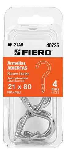 [40725] BLISTER CON 4 ARMELLAS ABIERTAS DE 21 x 80, FIERO (TRUPER) 40725