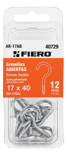 [40729] BLISTER CON 12 ARMELLAS ABIERTAS DE 17 x 40, FIERO (TRUPER) 40729