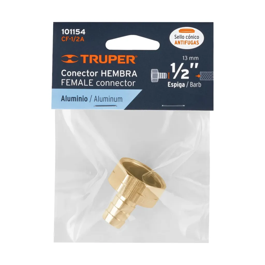 [101154] CONECTOR HEMBRA ALUMINIO 1/2" TRUPER 101154