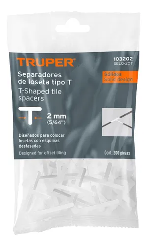 [103202] SEPARADOR DE LOSETA TIPO T 2MM TRUPER 103202