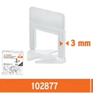 [102877] ANCLAS RECTAS PARA NIVELACION DE AZULEJOS 3MM 100pz TRUPER 102877