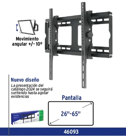 [46093] SOPORTE DE ACERO PARA PANTALLA CON MOVIMIENTO ANGULAR 26"-65" VOLTECK (TRUPER) 46093