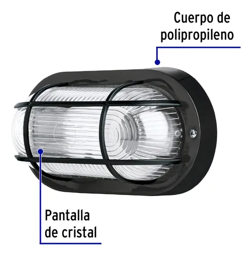 [49864] ARBOTANTE DECORATIVO DE ABS OVALADO SIN LAMPARA VOLTECK LAIT (TRUPER) 49864