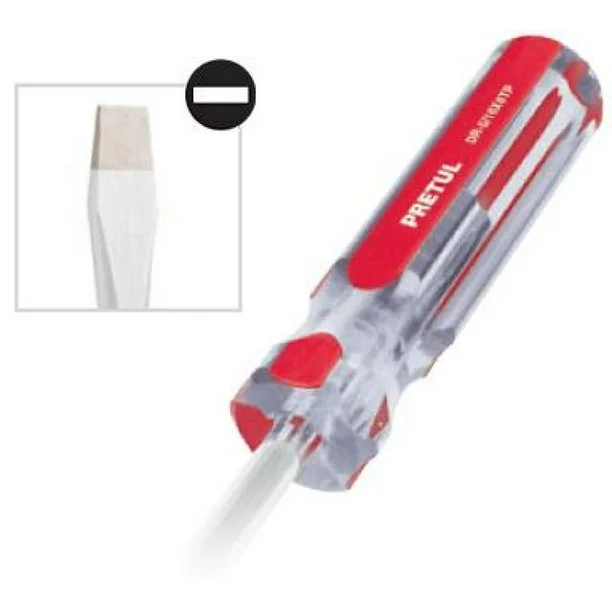 Desarmador plano 1/4 x 8' mango de PVC Pretul TRUPER 21460