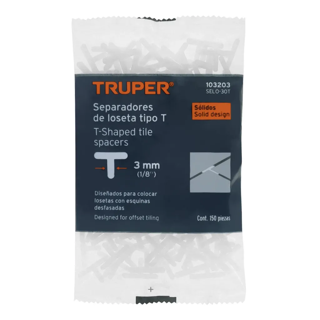 [103203] BOLSA CON 150 SEPERADORES "T" DE 3mm DE LOSETAS TRUPER 103203
