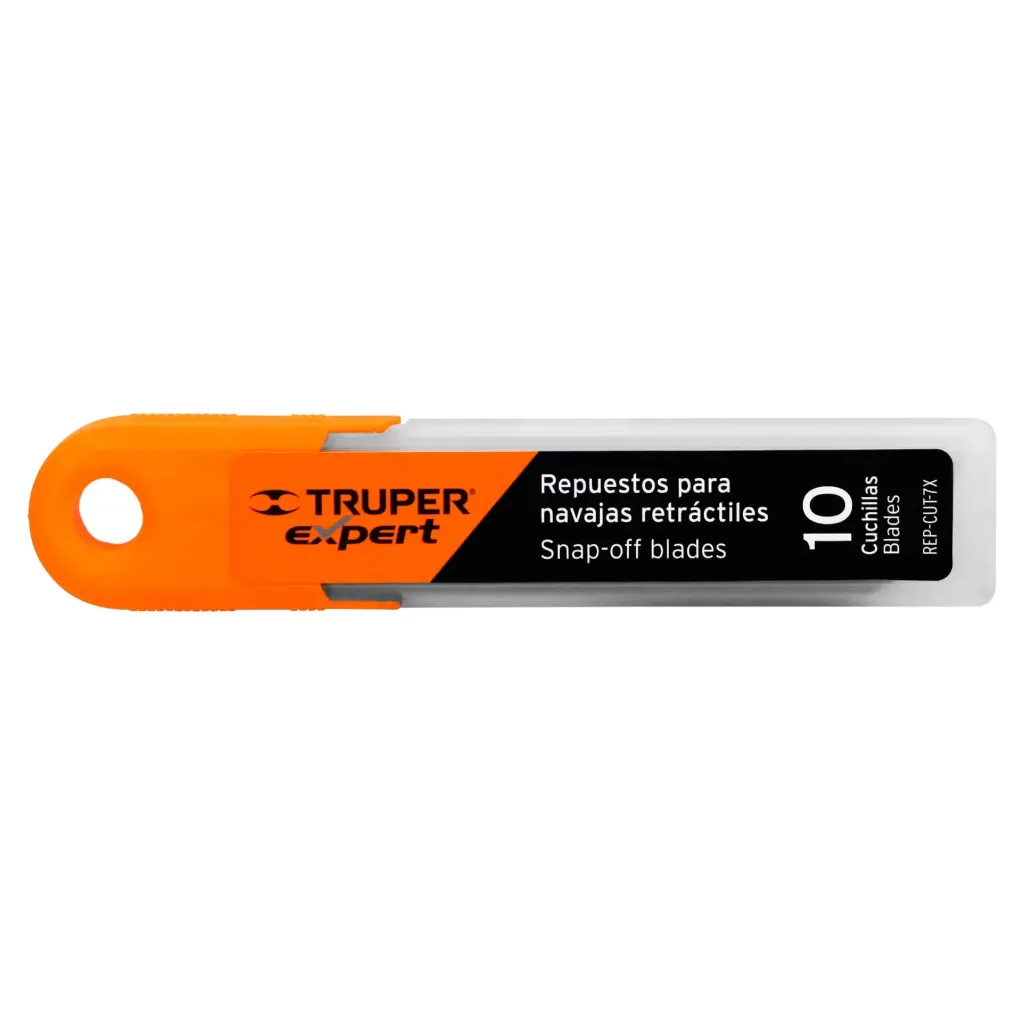Estuche con 10 cuchillas SK2 de 25 mm para cutter Expert TRUPER 100130