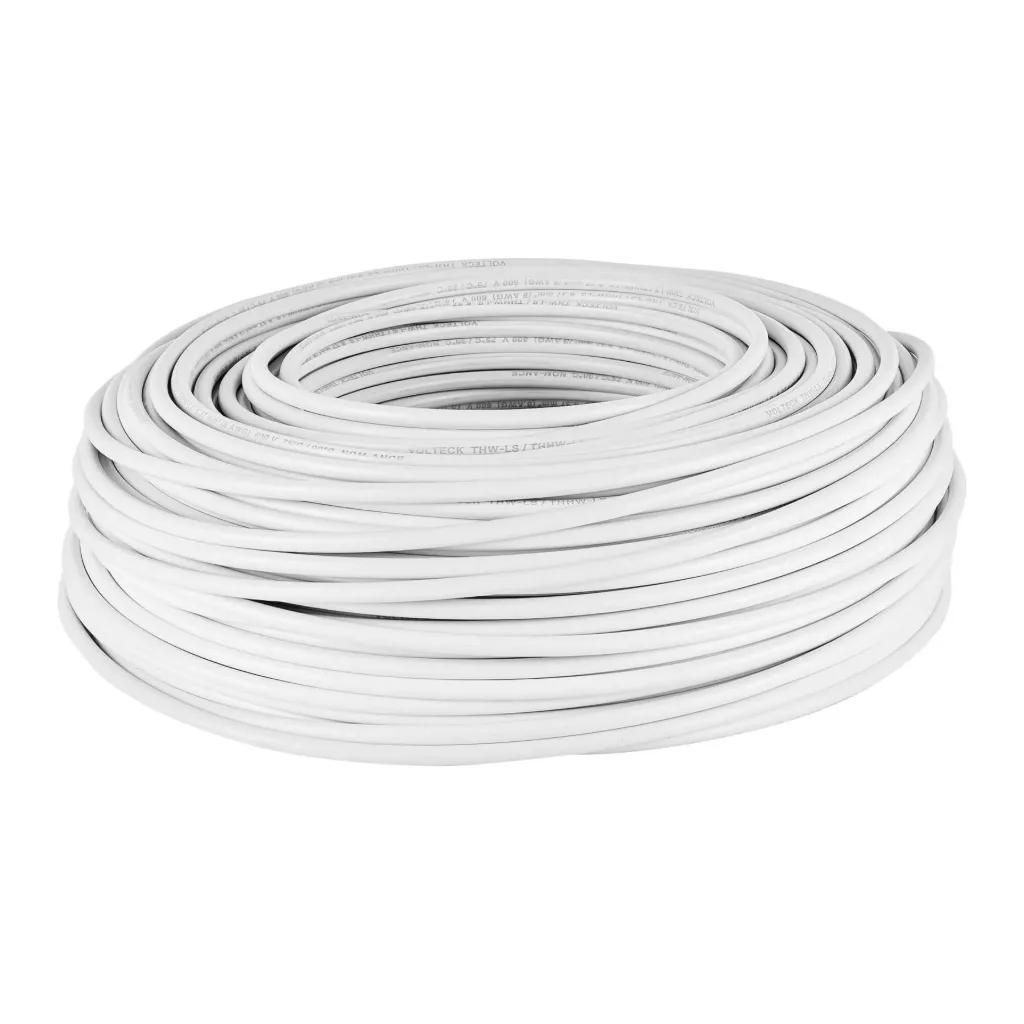 [46054] CABLE ELECTRICO CALIBRE 8 COLOR BLANCO METRO VOLTECK (TRUPER) 46054