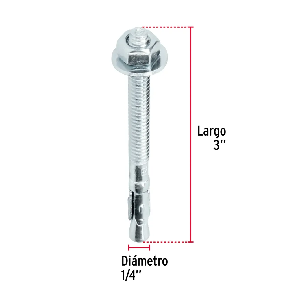 [46659] TAQUETE ARPON 1/4" x 3" FIERO (TRUPER) 46659