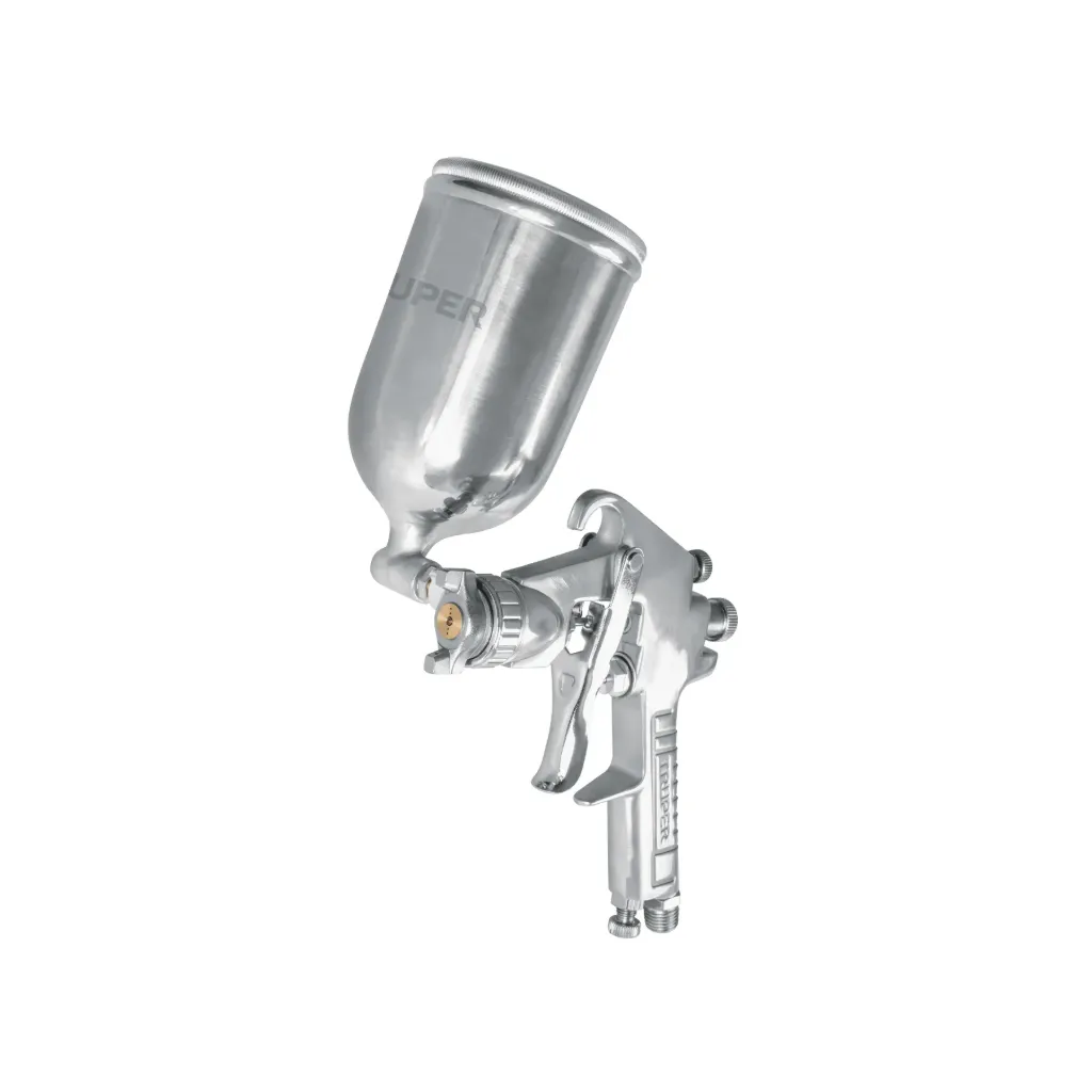 [11095] PISTOLA DE AIRE VASO ALUMINIO TOBERA 1.4MM BAJO VOLUMEN/MEDIANA PRESION TRUPER 11095