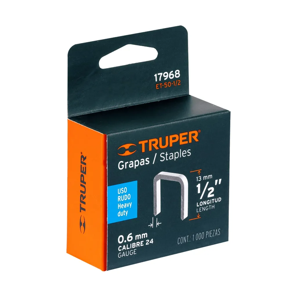 [17968] CAJA CON 1000 GRAPAS 1/2 CORONA 10.5mm TRUPER 17968