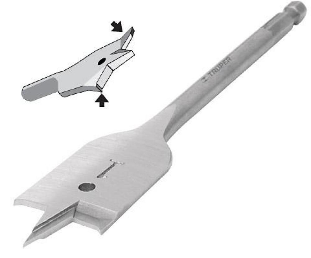 [11375] BROCA PLANA PUNTA TRISCADA 5/8", TRUPER 11375