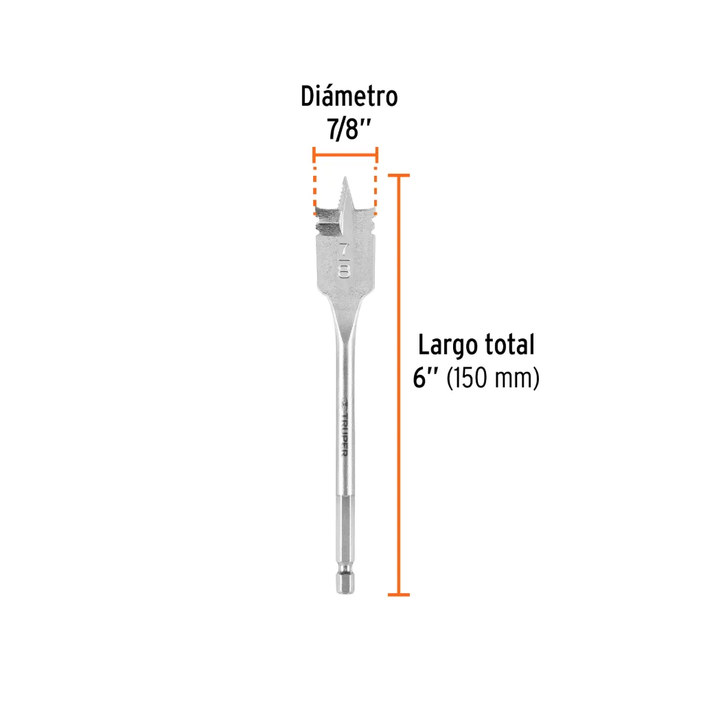 [11381] BROCA PLANA PUNTA TRISCADA 7/8" PARA MADERA, TRUPER 11381