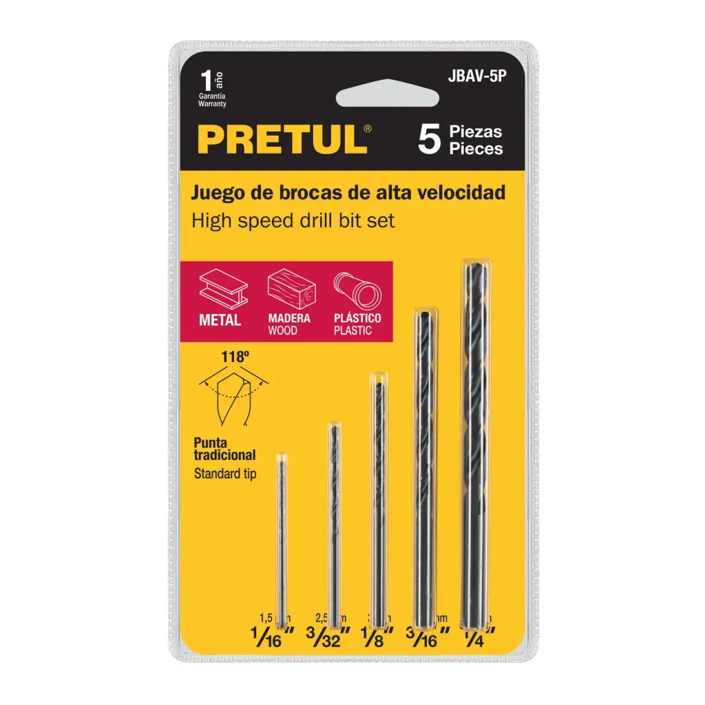 [20703] JUEGO DE BROCA MADERA/METAL/PLASTICO 1/16-1/4" 5PZ PRETUL (TRUPER) 20703