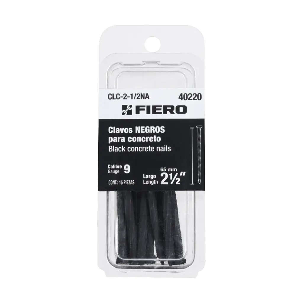 [40220] CLAVO PARA CONCRETO 2 1/2" BLISTER FIERO (TRUPER) 40220